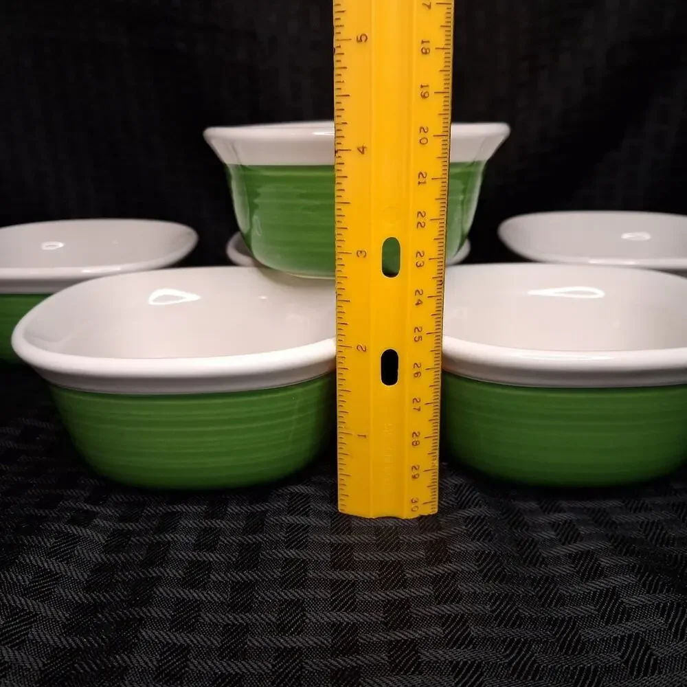 Corning Ware Etch Green 7 Oz Bakeware Set Of 6